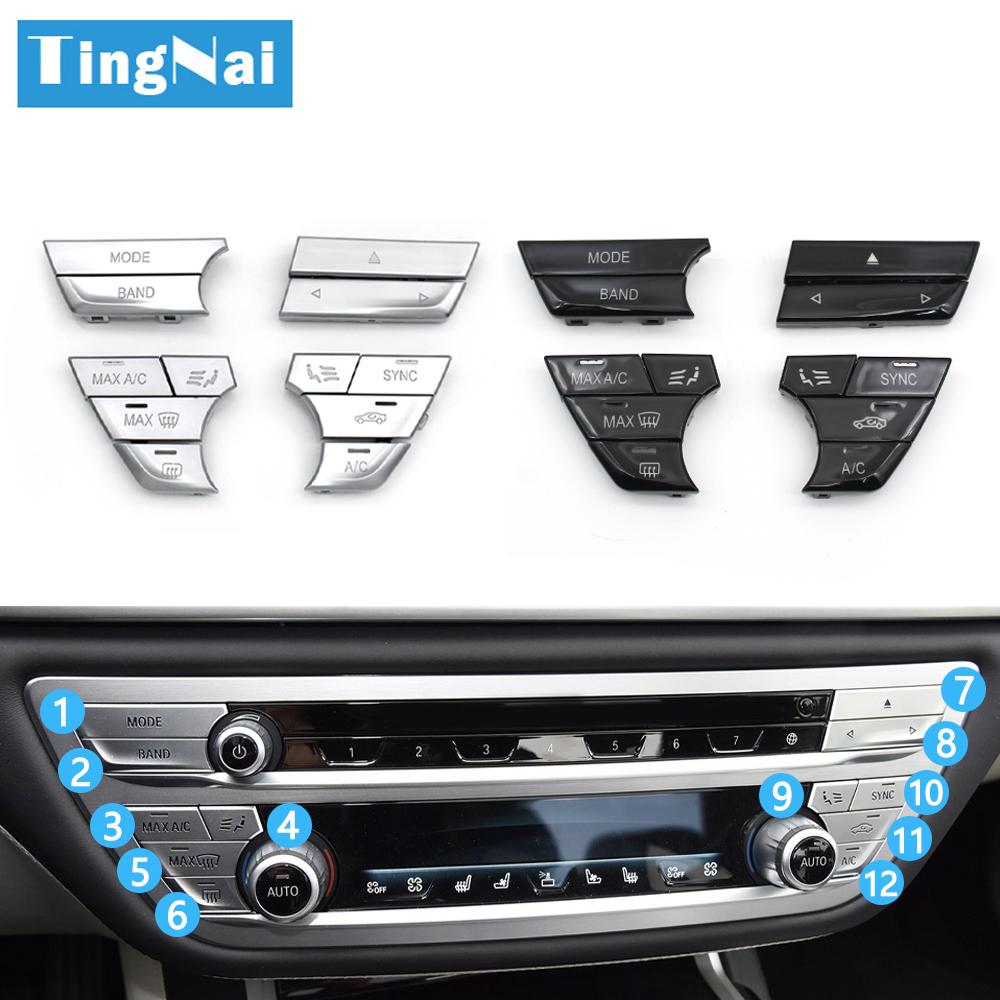 7PCS Car Rear Air Vent Venlitation Button AC Climate Control Switch Button Cap For BMW 5 6GT 7 Series G30 G31 G32 G11 G12 F90 M5