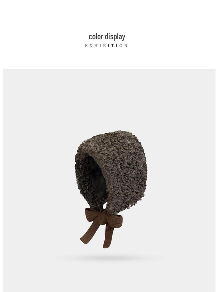 Ancola Красная Шапочка Женские Теплые Бордовые Плюшевые Велосипедные Наушники Шляпа Ведьмы