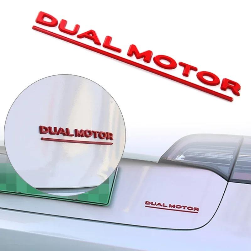 DUAL MOTOR Tail Logo for Tesla Model 3 Y S X Letters Emblem 3D Auto Styling Fender Badge Emblems NGVM76 Decoration Car Accessories