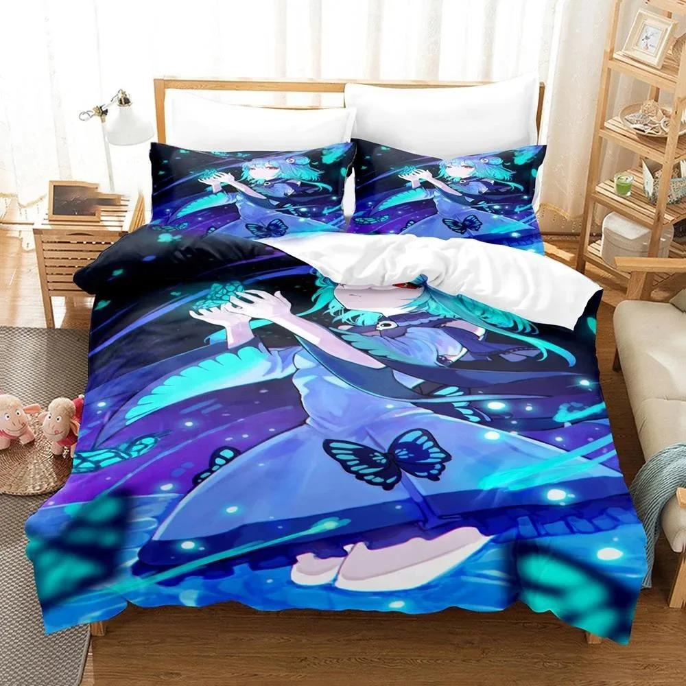 3D Printed Uruha Rushia Hololive Butterfly Girl Bedding Set Boys Girls Twin Queen Size Duvet Cover Pillowcase Bed Kids Adult