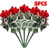 10/1 шт. Искусственная красная ягода, стебель с сосновыми иголками, искусственная сосновая шишка, ветка поддельного цветка, DIY, декор для дома, Рождества, вечеринки, свадьбы