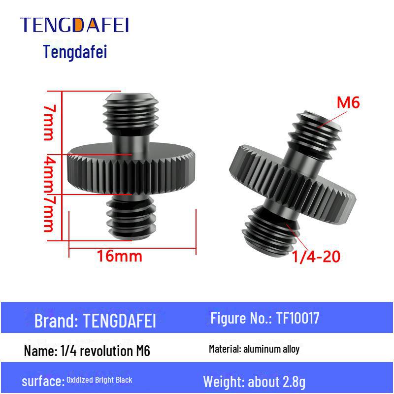 Адаптер для штатива с креплением на стойку для освещения и поворота камеры с резьбой 1/4" на 3/8" на M4/M5/M6/M8