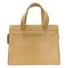 Used Handbag Logo Caviarskin Beige 5th