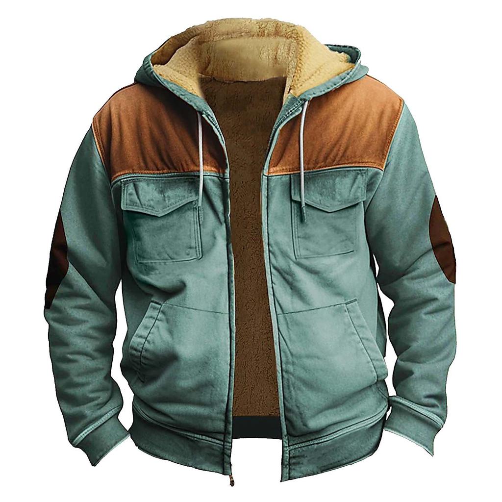 Мужская утолщенная куртка на пуговицах с двойным карманом и карманной вставкой, хлопковая куртка