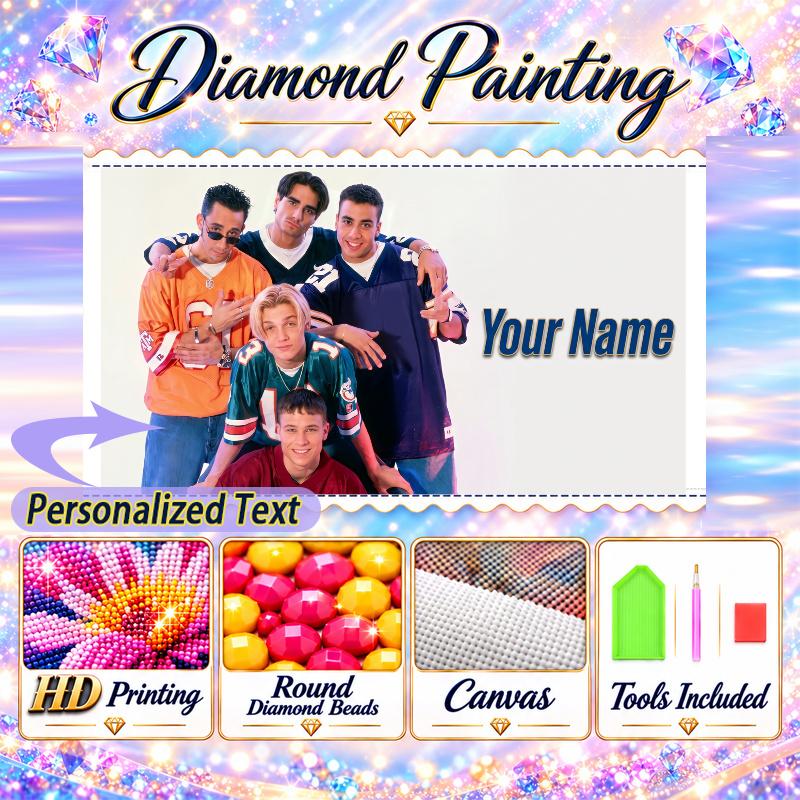 Backstreet Boys 5D DIY Diamond Painting Custom Name Text, Full Drill Rhinestone Mosaic Art Home Gift