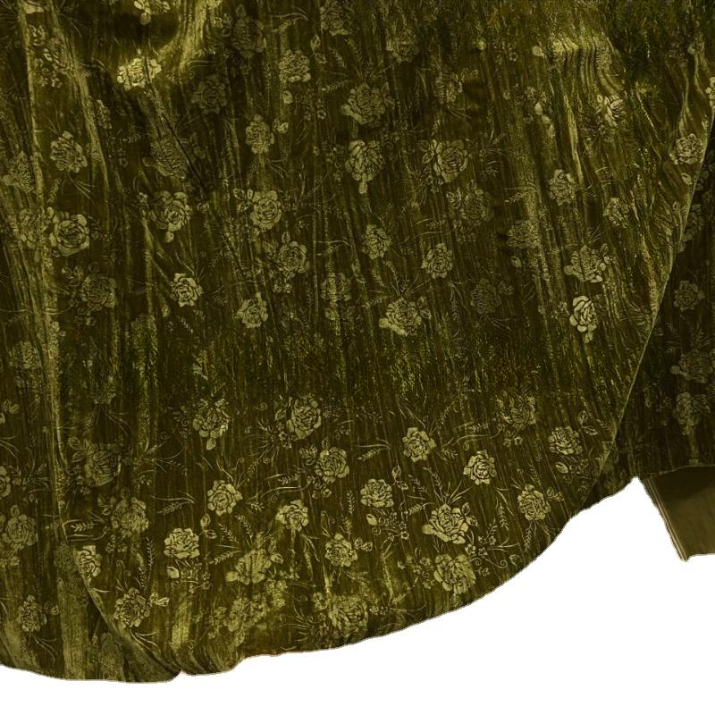 Ткань Жаккардовый Вельвет Брокат с Цветочным Узором Розы за Метр, Ткань с Тиснением для Шитья Юбки Ципао Одежды Своими Руками, Ширина 135см