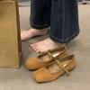 Retro Mary Jane Shoes Women's Shoes Spring and Autumn 2025 New Flat-bottomed Suede French Evening Breeze with Skirt Single Shoes