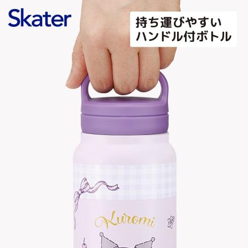 Skater Insulated Stainless Steel Mug Bottle, 500ml, with Screw Handle, Sanrio Kuromi Plush Hug, STSC569508