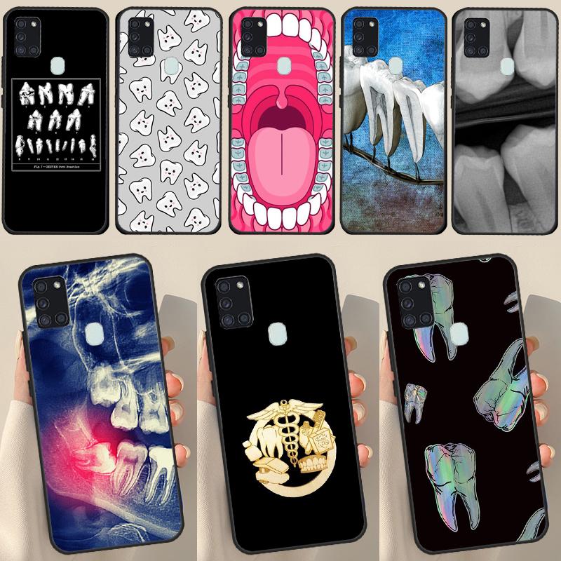 Чехол с рисунком зуба стоматолога для Samsung Galaxy A34 A54 A14 A12 A22 A32 A52 A51 A71 A50 A53 A73 A13 Задняя крышка