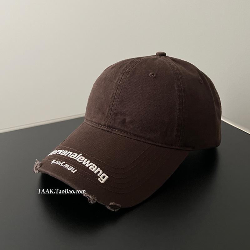 Tide Brand American Retro Washed Cotton Ripped Baseball Cap Children Summer Versatile Street Letter Embroidery Cap Men