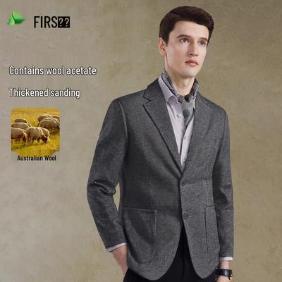 Мужской деловой блейзер FIRS из смесовой шерсти с начесом