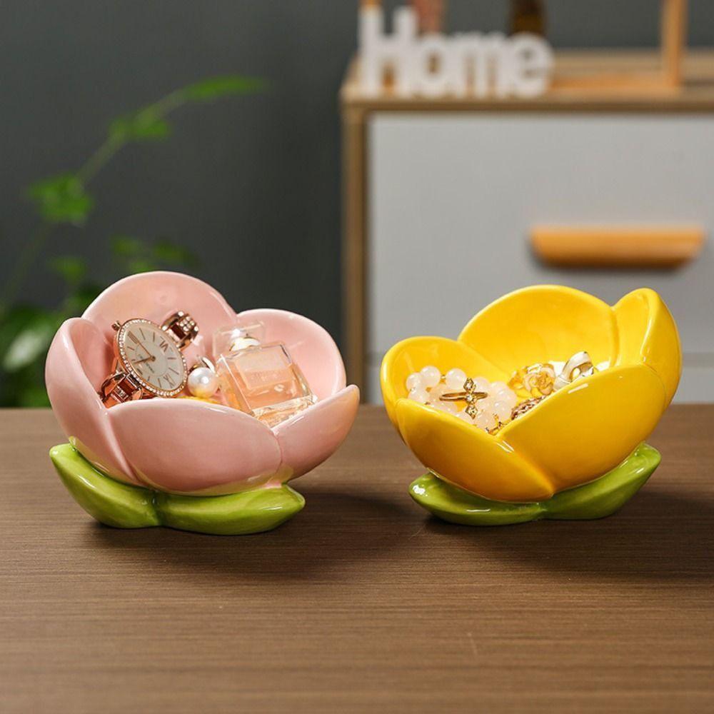 Handmade Tulip Flowers Storage Tray Decorative Flowers Shape Trinket Dish  Women