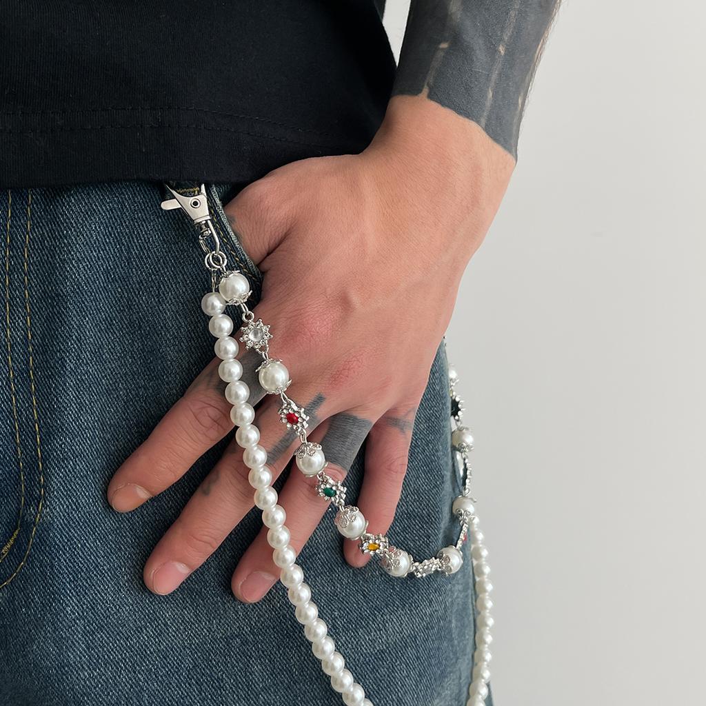 Ingemark Harajuku Hip Hop Rhinestone Keychains for Men Punk Wallet Belt Chain Trousers Hipster Pant Jeans Chain Street Jewelry