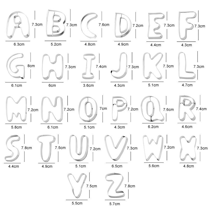 Stainless Steel Alphabet Cookie Cutter – A Great Helper for Holiday Baking 26PCS