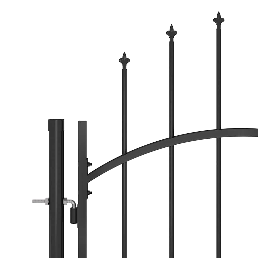 Woerden Garden Gate with Spearhead Design 5 x 1.75 m Black