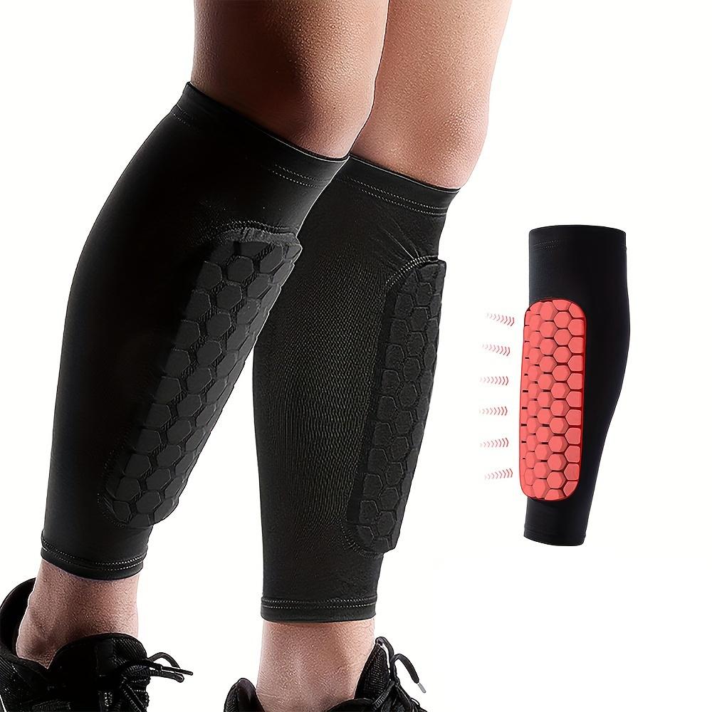 Футбольная защита голени для взрослых и подростков, компрессионный рукав для голени с сотовой накладкой, поддерживающий протектор 1 шт.