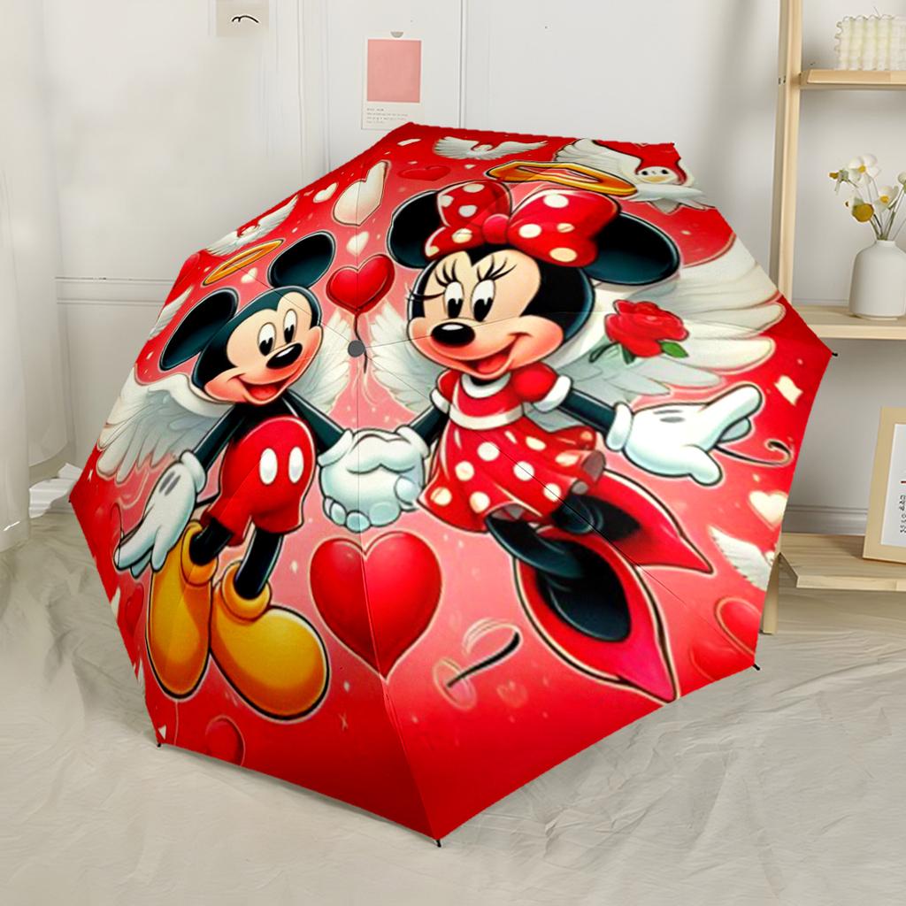 Mickey And Minnie's Adventure Automatic Umbrella with 8-Rib Lightweight Perfect for Outdoor Adventures Outdoor Accessory