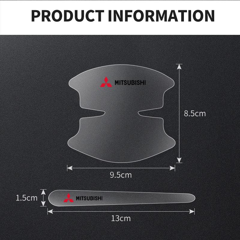 8pcs Car Door Handle Stickers Transparent Protector Film For Mitsubishi Mirage G4 DV5