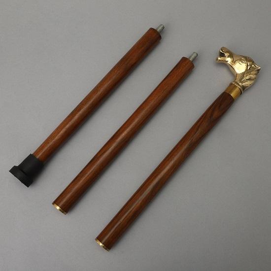 Деревянная трость премиум-класса Красивая голова лошади Серебро, золото, антикварная голова 91,44 см