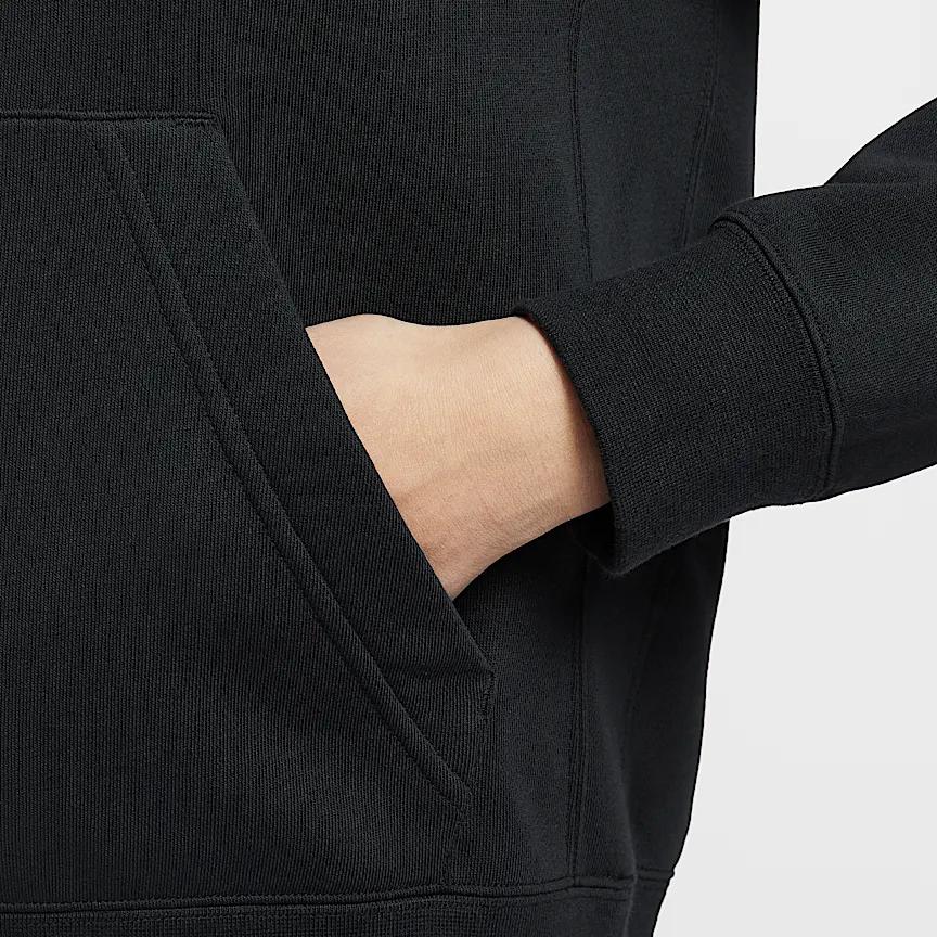 Nike Командный клуб Удобный Однотонный Логотип Простой Худи Толстовка с Длинным Рукавом Женская толстовка Черный IB8897-010