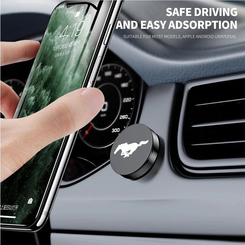Car Sticker Magnetic Car Phone Holder Car Mount Dashboard Magnetic Wall Holder For Mustang Ford Shelby Edge Ecosport Kuga mach e