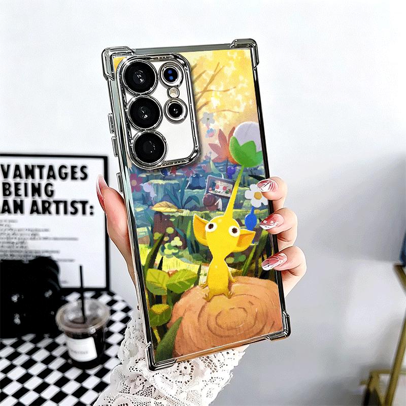 P-Pikmins Cute Game Soft Phone Case For Samsung Galaxy S26 Ultra S25 Edge S24 FE S23 Plus S22 S21 + S20 Plating Anti-Fall Fundas