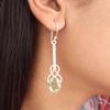 Green Amethyst Gemstone 925 Sterling Silver Jewelry Handmade Hook Earrings 1.76" EE-171-16