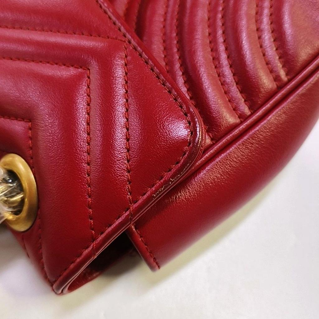 [Pre-Owned] Gucci GG Marmont Matelassé Mini Bag 'Red' - Very Good #1HDZEF8