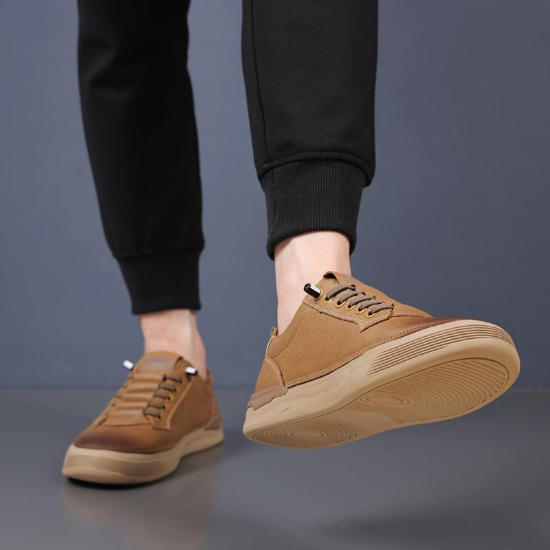 Fashion Handmade Skate Shoes Men All-match Mens Sneakers Male Shoes Classic Men Casual Shoes Lace-Up Men's Leather Outdoor Footwear