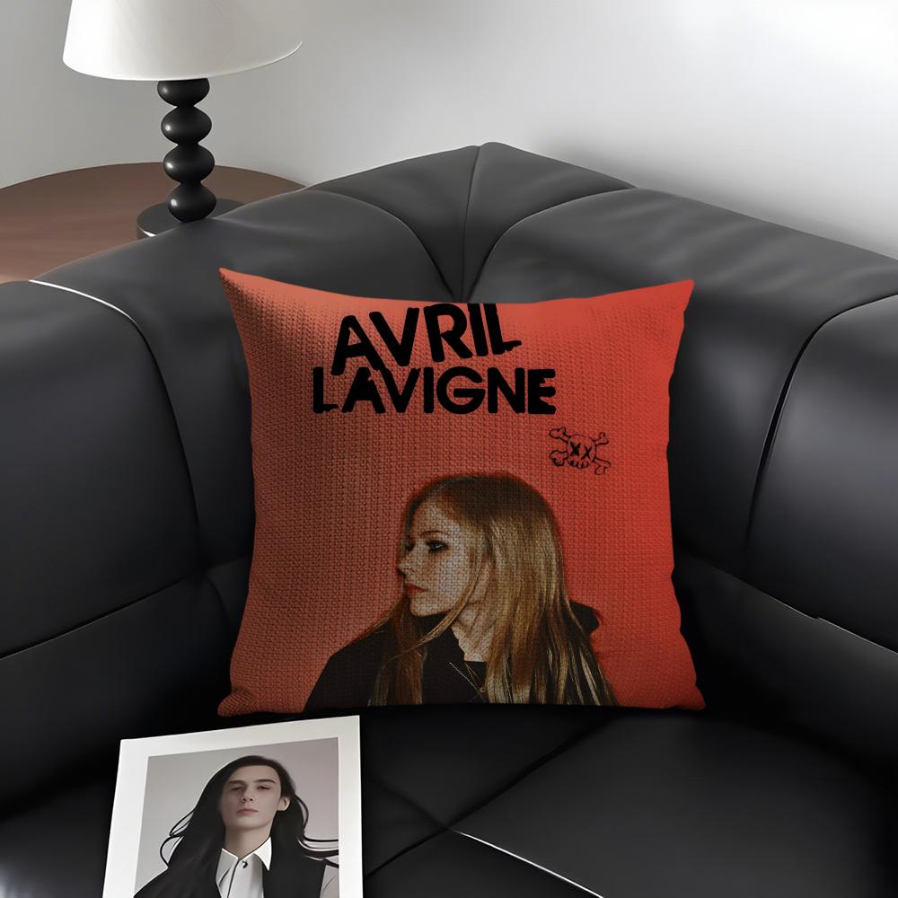 AAvril LavigneE Singer Cushion Cover Natural Linen Organic Fabric DoubleSided Printing Sofa Home Decor Gift Pillow Case