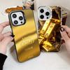 Мягкий чехол для телефона с принтом из тонкого золотого узора для iPhone 15 16 17 Pro Max 17Air 16E 14 Plus 13 12 Mini, противоударная задняя крышка