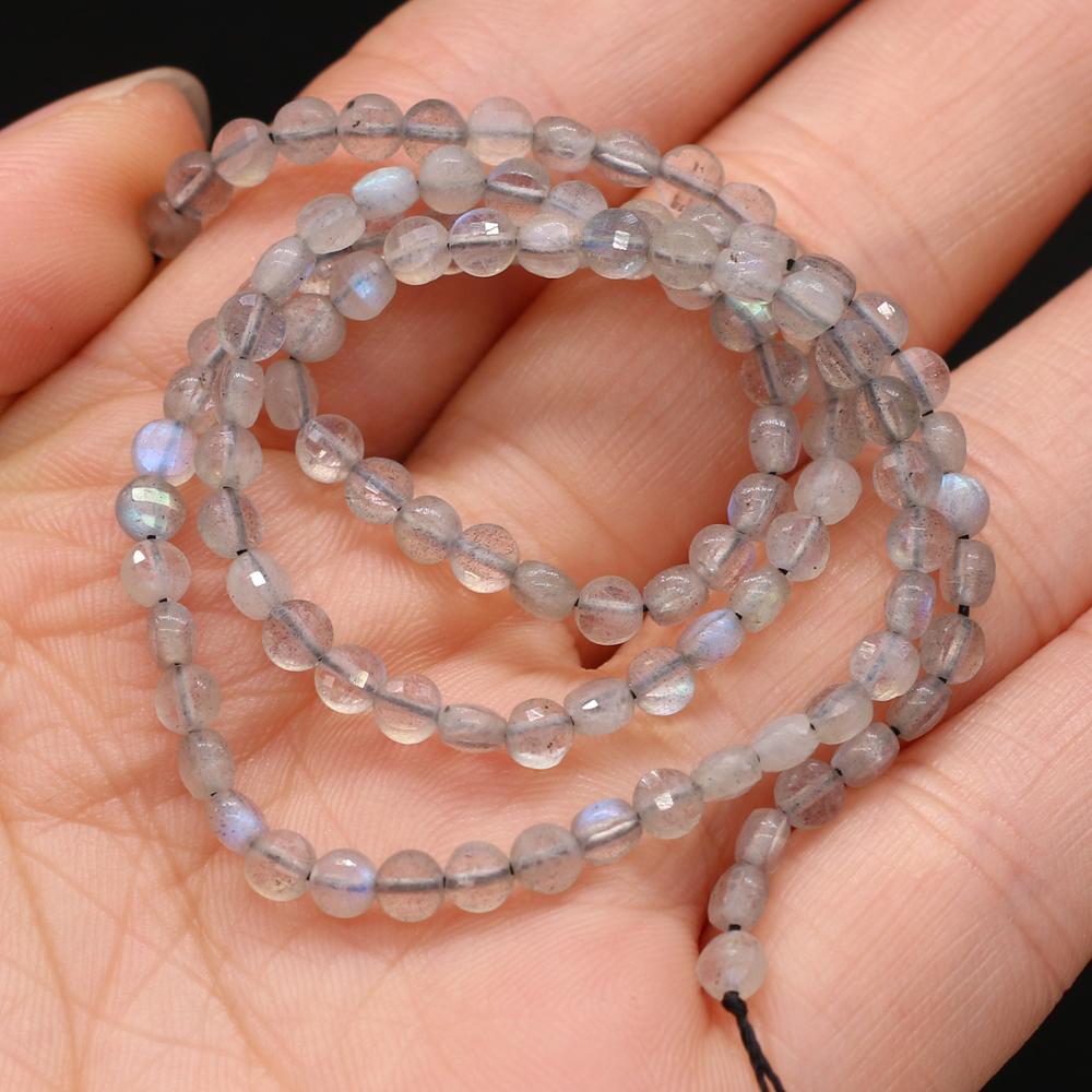 Бусины из натурального камня Flash Labradorite 4/6 мм граненые плоские бусины для изготовления ювелирных изделий своими руками ожерелье браслет аксессуары
