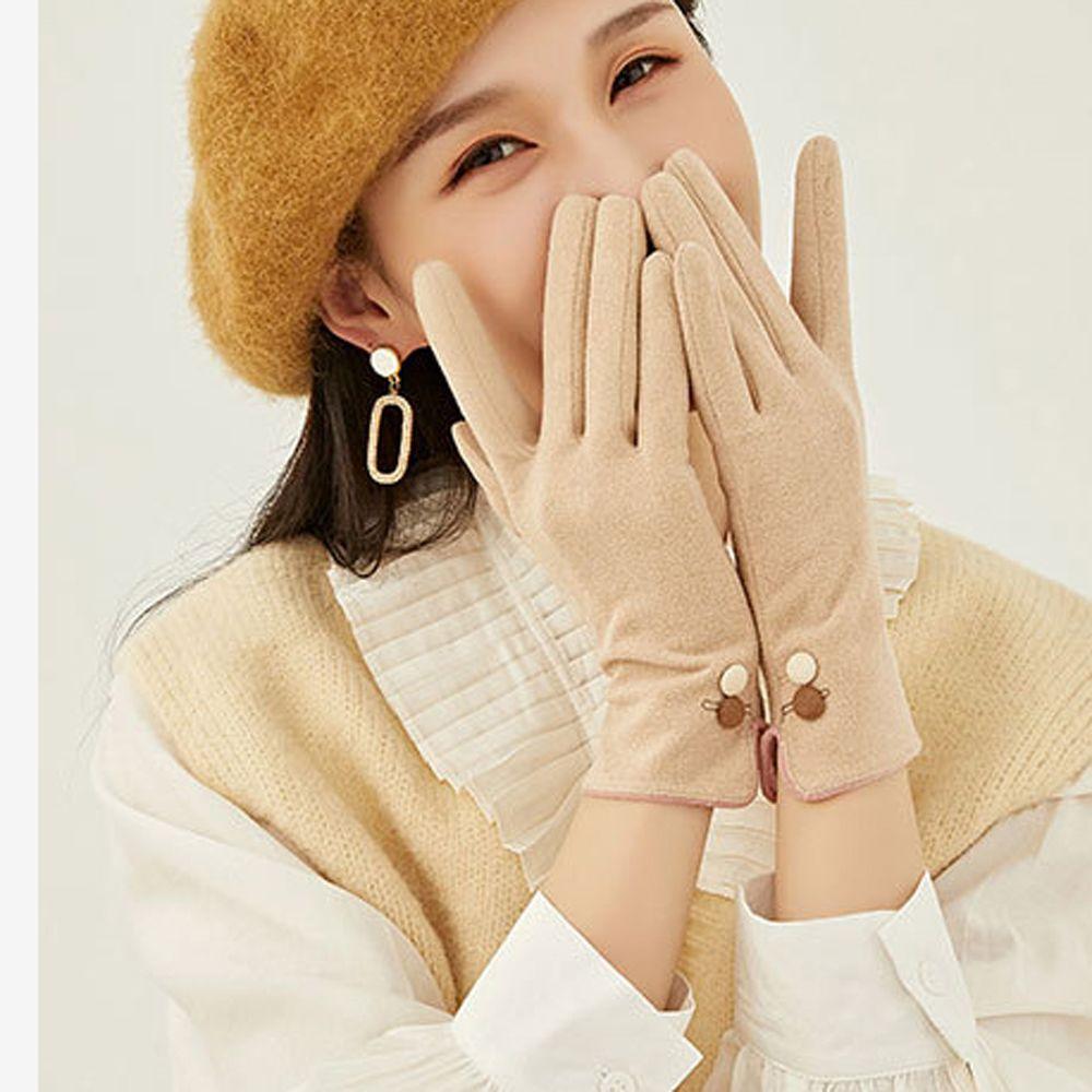 Ветрозащитные Уличные Однотонные Сохраняющие Тепло Толстые Рукавицы Перчатки на Полные Пальцы Женские Перчатки