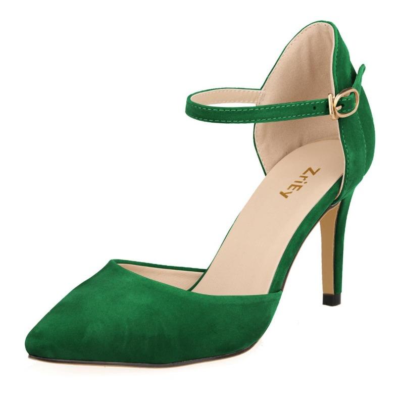 Женские модные туфли для офиса Элегантные туфли-лодочки на тонком среднем каблуке Острый нос Высокие босоножки Босоножки на платформе