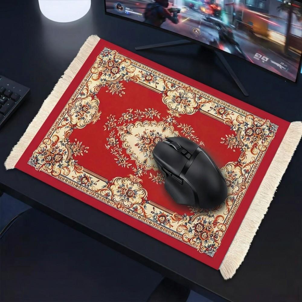 Tea Coaster Bohemia Persian Mouse Pad with Tassel Rubber Base Gaming Mouse Pads Anti-slip Durable Desk Mat Office Use