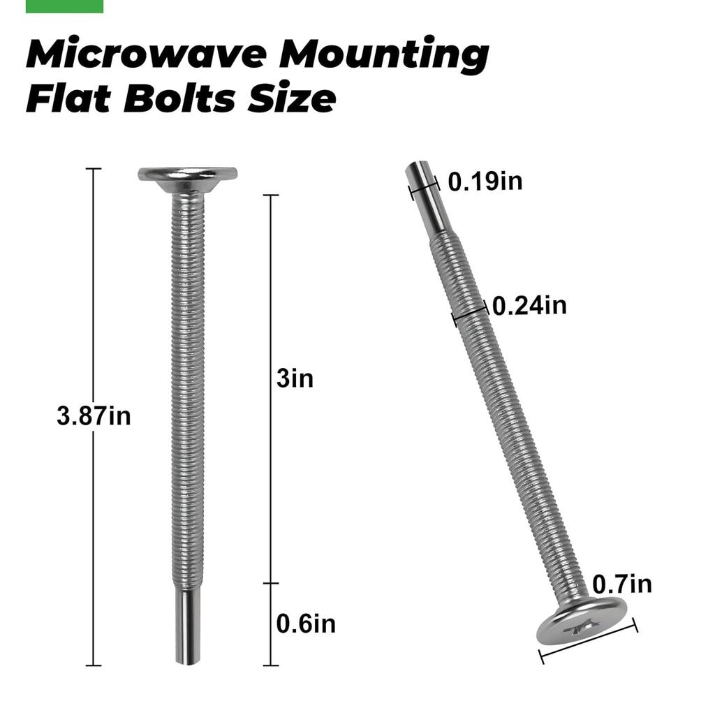 Microwave Mounting Bolts WB01X10180 for GE Microwaves,Mounting Flat Bolt Used to Microwave Cabinet Mounting tallation,3.87" L(6Pack)