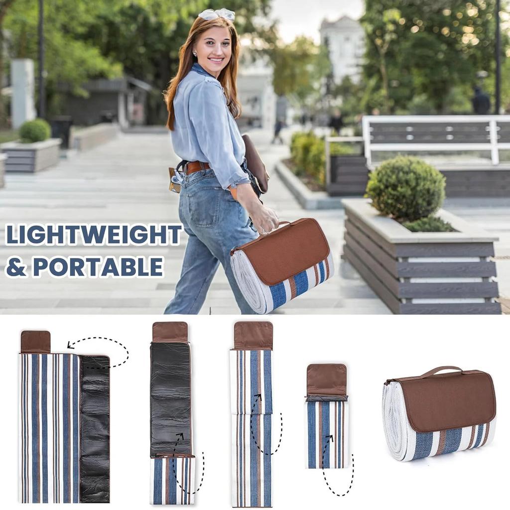 Водонепроницаемый Пескостойкий Складной Уличный, Очень Большие Одеяла для Пикника, Модная Удобная Сумка, Пляжный Коврик для Весенне-Летнего Кемпинга