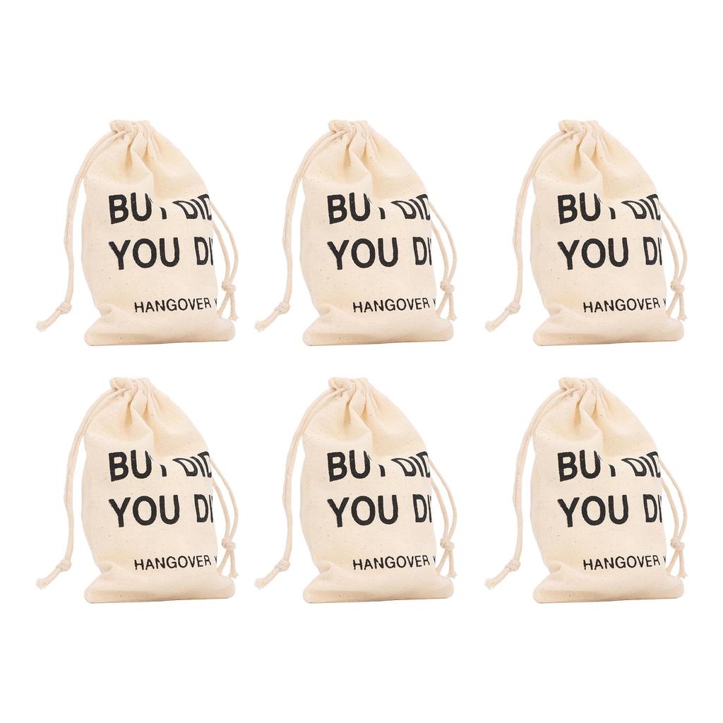 6pcs Bachelor Party Gift Bags with Drawstring Linen Party Favors Bachelor Bridal Shower Pouches for