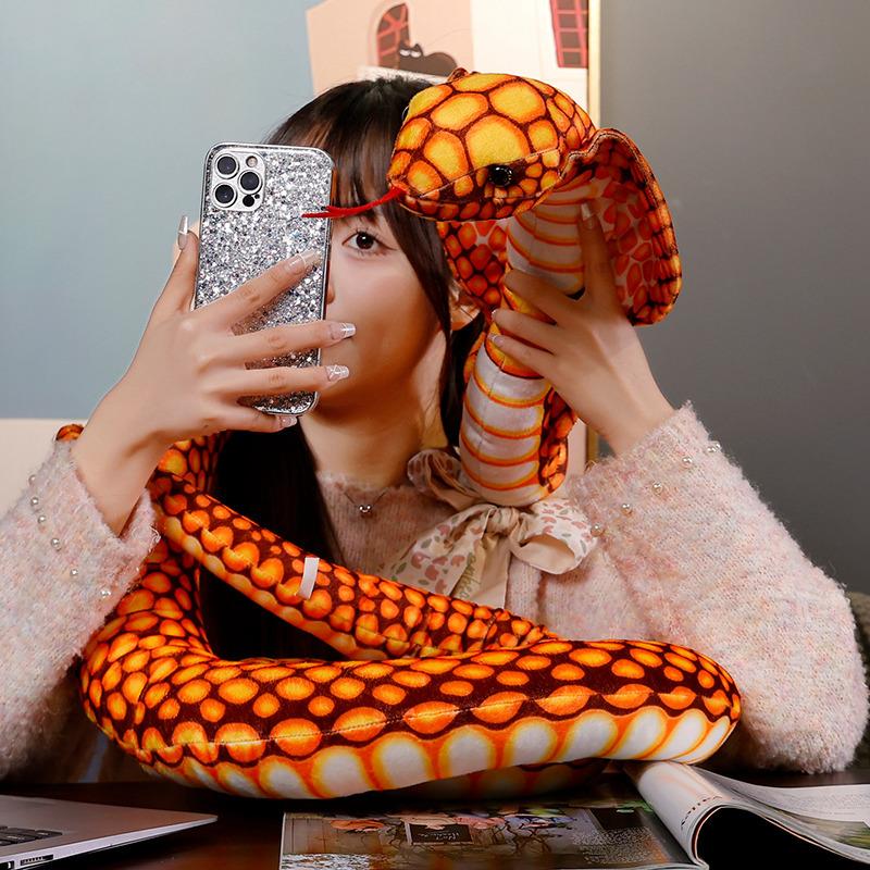 Simulation Snake Doll Realistic Python Constrictor Sleeping Child Boy Doll Plush Toy Birthday Gift