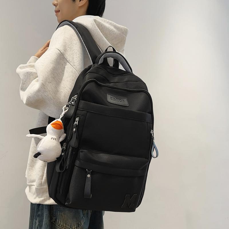 Однотонный школьный рюкзак для студента, женский рюкзак большой емкости, мужской рюкзак