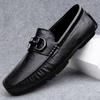 Fashion Fashionable Lightweight Genuine Leather Men's Formal Leather Shoes Handmade Soft Comfortable Non-slip Casual Men's Bean Shoes