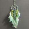 Handmade Dream Catcher with Green Feathers Night Light Car Wall Hanging Decoration Home Decor Lighti