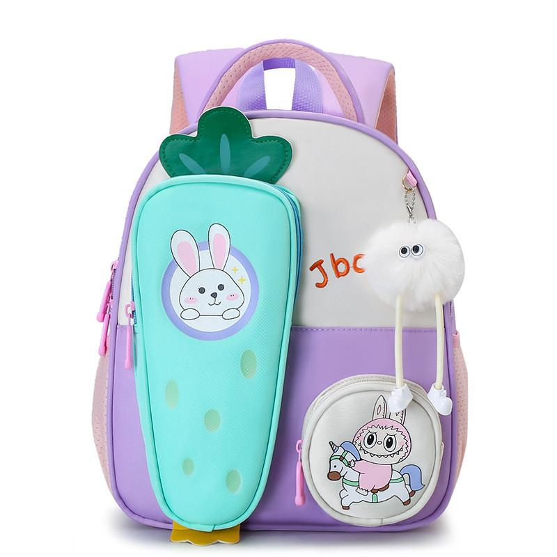 Eyecatching Cartoon Carrot Backpack For Young Children Made Of Quality Canvas Material