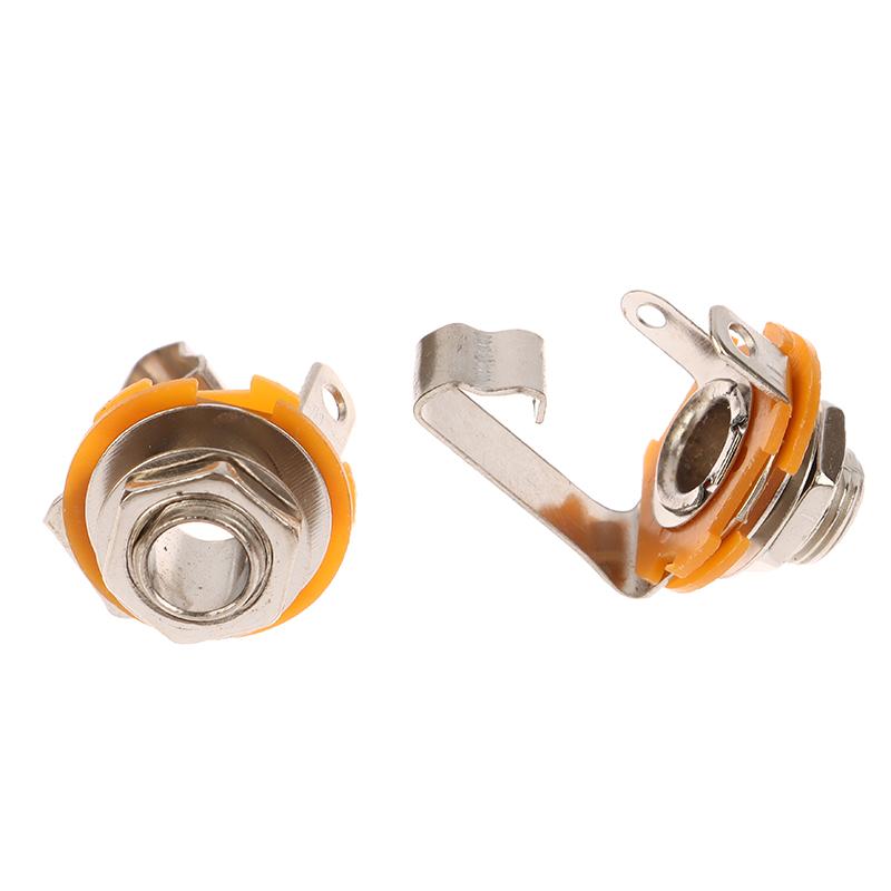 5Pcs Electric Guitar Input Jack For Electric Guitar Bass Guitar 1/4"" (6.35Mm) 6.5Mm Mono Jack Socket Nut & Washer