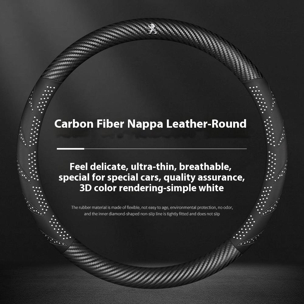 For Peugeot 107 108 206 207 208 301 307 308 406 407 408 508 607 106 3008 4008 5008 GT Car Ventilate Leather Steering Wheel Cover