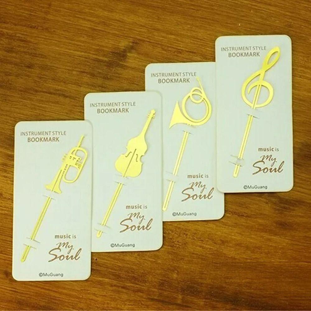 Gold Musical Note Meta Book Maker Metal Paper Clips Fashion Musical Instruments Bookmark  Student