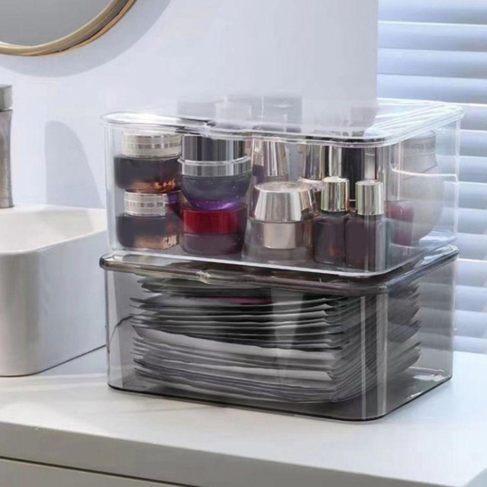 Transparent Cosmetics Storage Box Plastic Phone Case Organizer Facial Mask Storage Box  Sundries