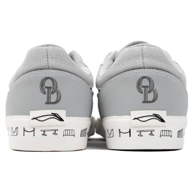 Li Ning 50/50 Trendy Casual Low-Top Skate Shoes Limited Edition Men Sneakers Gray White AECS045-4