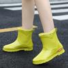 Fashion New Mid-tube Rain Boots Ladies Adult Fashion Outerwear Four Seasons Water Shoes Waterproof Non-slip Rubber Rain Boots Water Shoe
