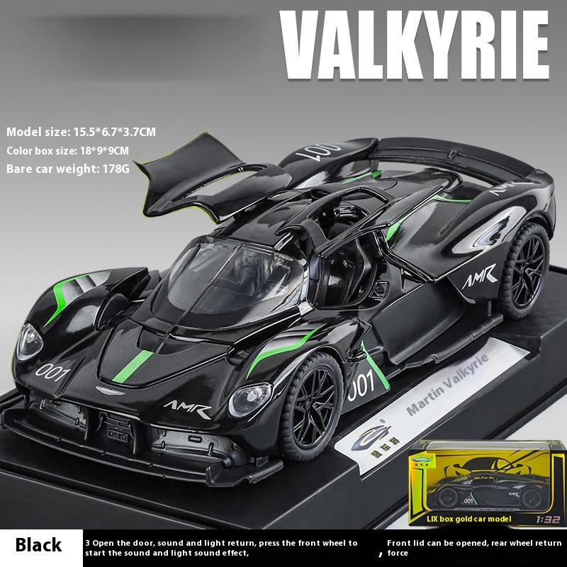 Boxed 1:32 Valkyrie Alloy Sports Car Model, Children's Toy Car With Sound and Lights, Holiday Gifts, Boys' Gaming Vehicle